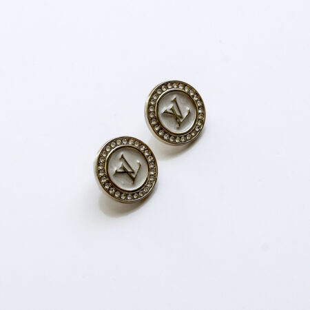 Repurposed Louis Vuitton Button Earrings