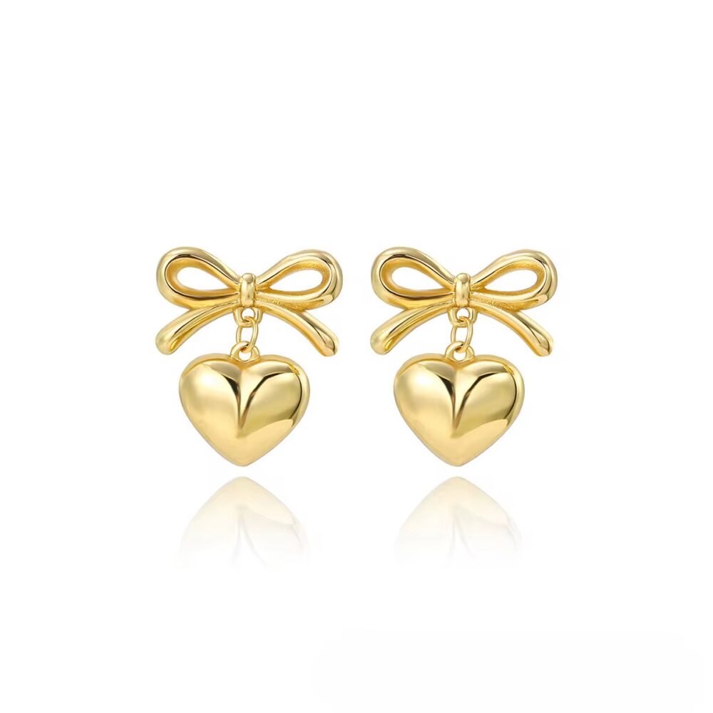 Bow and Heart Earrings