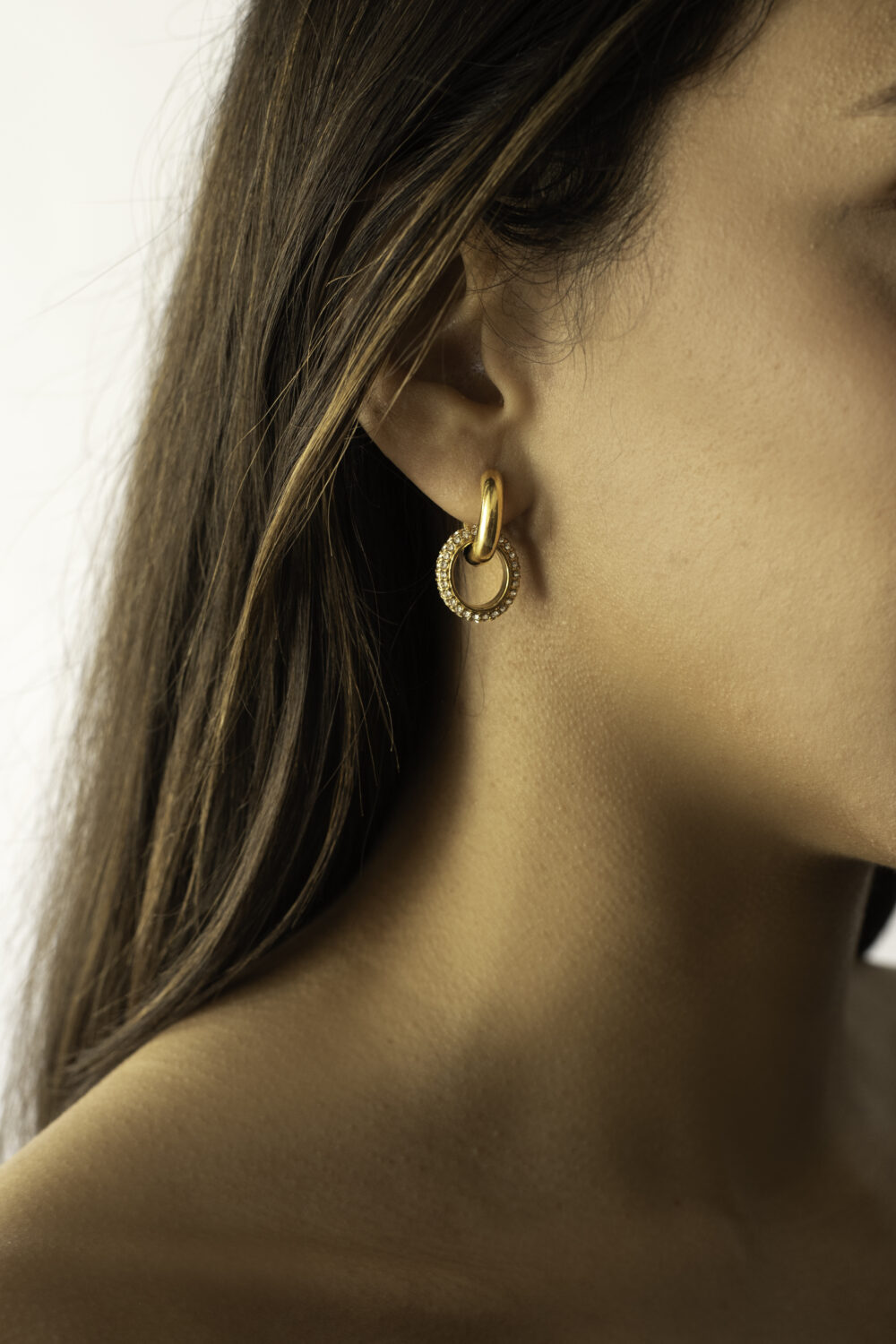 Pavé Double Hoop Earring