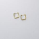 rectangle huggie hoop earrings with mini pavé rhinestones