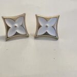 Louis Vuitton Monogram Button Earrings