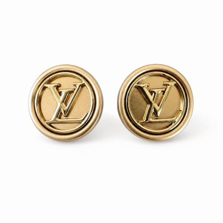 reworked Louis vuitton button earrings