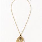 Gucci Bee Necklace on a gold chain