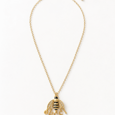 Gucci Bee Necklace on a gold chain