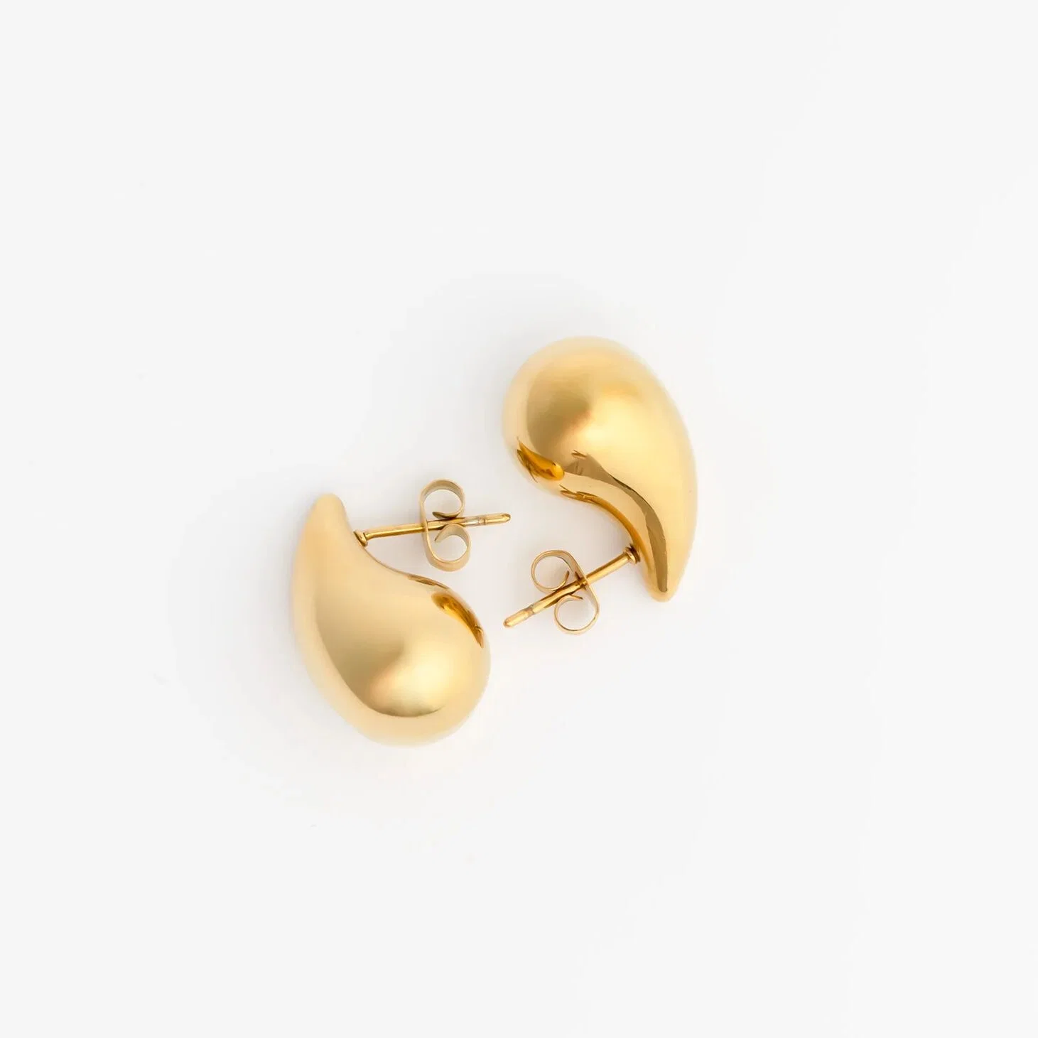 Stainless Steel Tear Drop Stud earrings on a white background