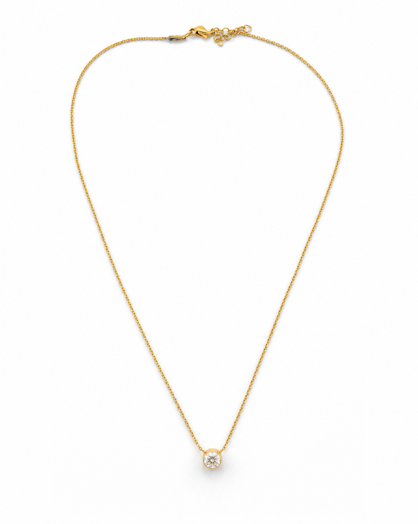 cubic zirconia slide pendant on a serpentine chain