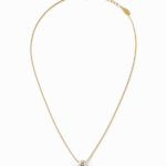 Solitiare cubic zirconia slider on a gold snake chain