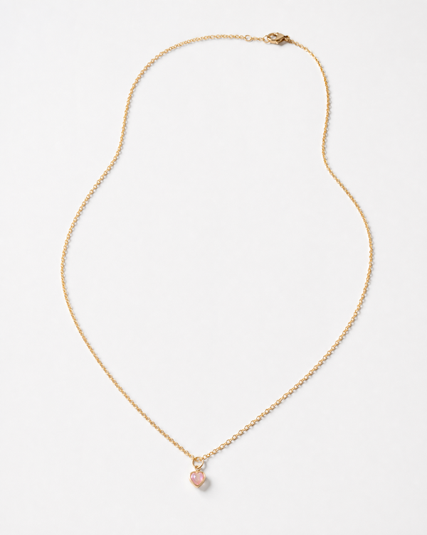 Pink Cubic Zirconia Pendant on a gold chain