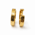 greek key print huggie earrings
