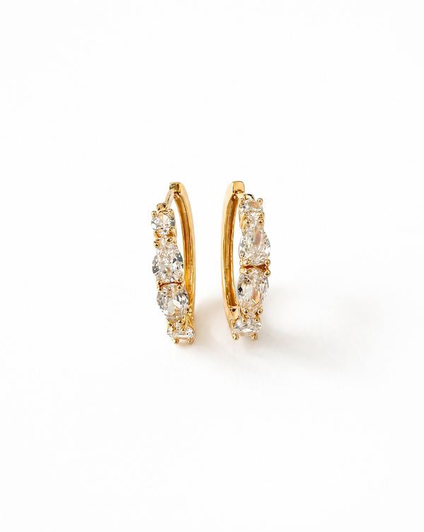 cubic zirconia hoop earrings