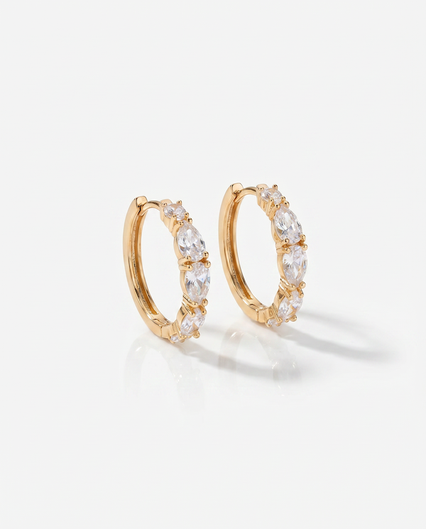 cubic zirconia hoop earrings