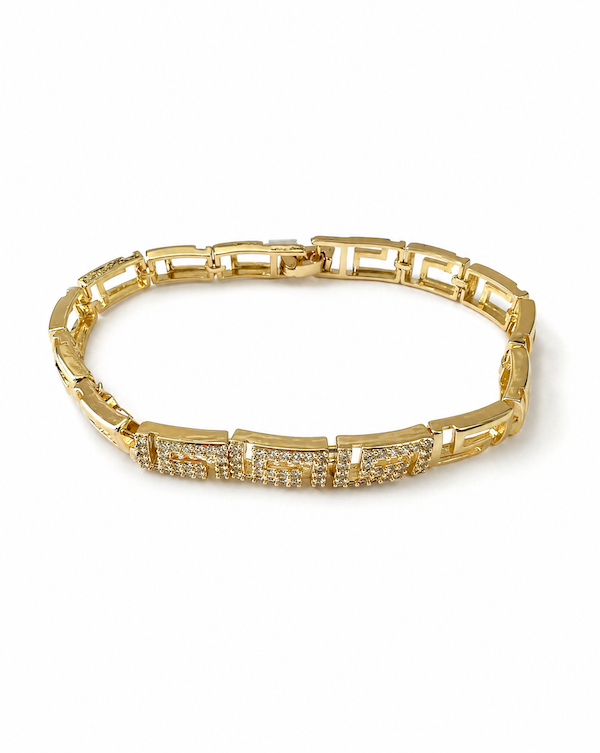 greek key print bracelet