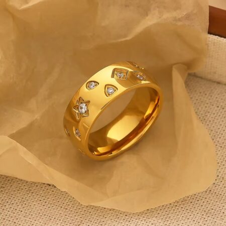 Channel Set Star Ring