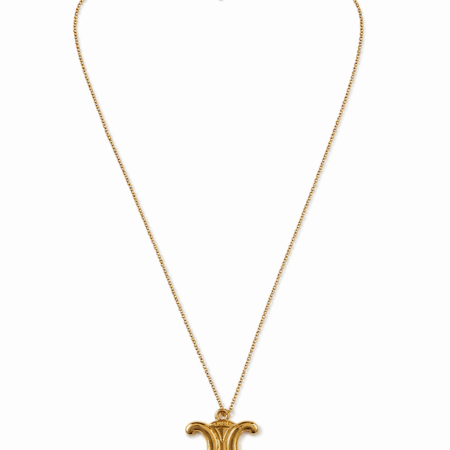 Repurposed Celine Logo Charm Pendant Necklace
