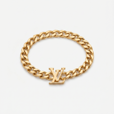 Gold Louis Vuitton Logo Bracelet