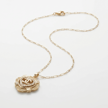 Repurposed Chanel heart charm pendant necklace